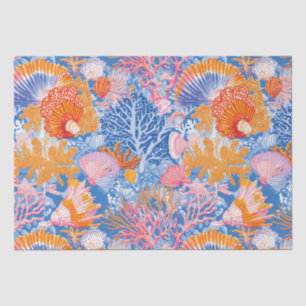 Colorful Seashell Coral Turquoise Purple Ocean Tissue Paper