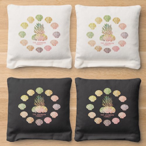 Colorful Seashells Cornhole Bags