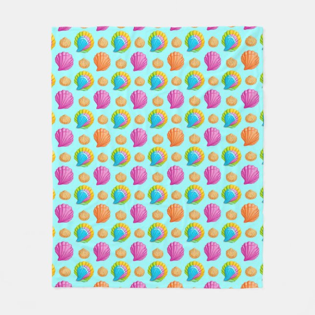 Colorful Seashells  Fleece Blanket (Front)