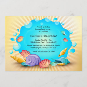 Colorful Seashells Invitation