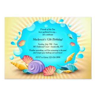 Seashell Birthday Party Invitations &amp; Announcements | Zazzle