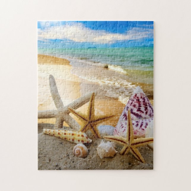 Colorful Seashells on the beach 252 piece puzzle (Vertical)