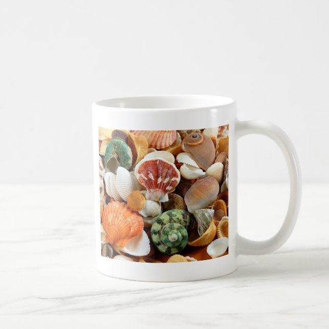 Colorful seashells pattern coffee mug (Right)