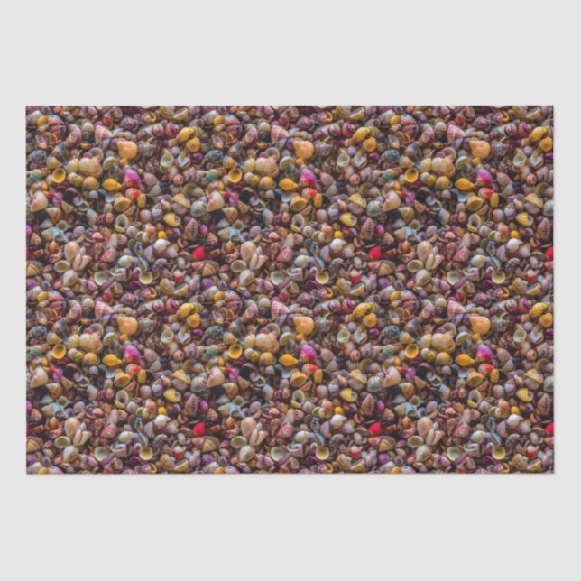 Colorful Seashells Photo Repeating Pattern Tissue Paper (Front)