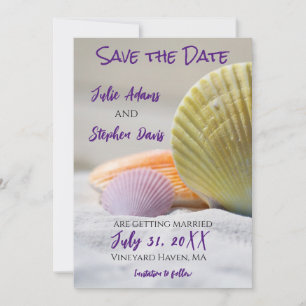 Colorful Seashells Save The Date