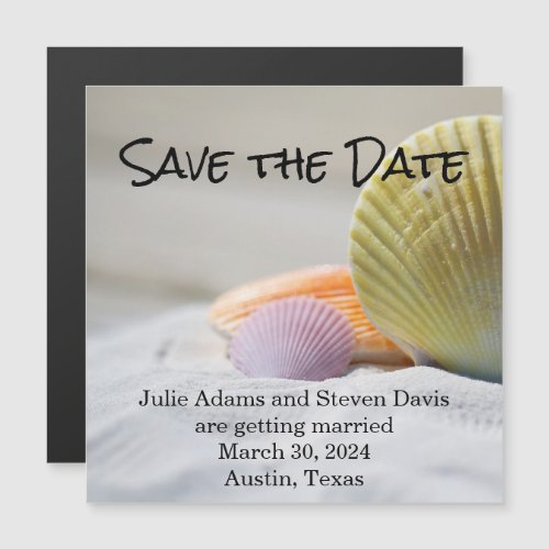 Colorful Seashells Save the Date Magnets