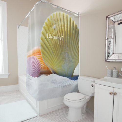 Colorful Seashells Summer Photography Shower Curtain