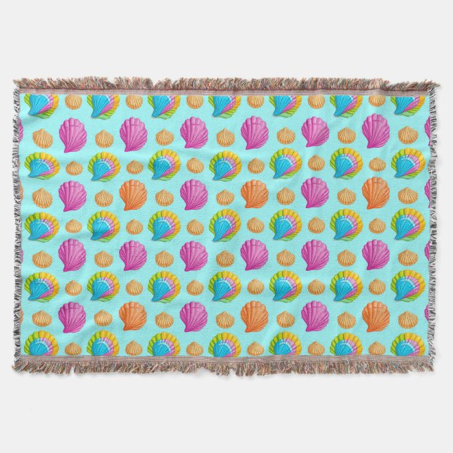 Colorful Seashells  Throw Blanket (Front)