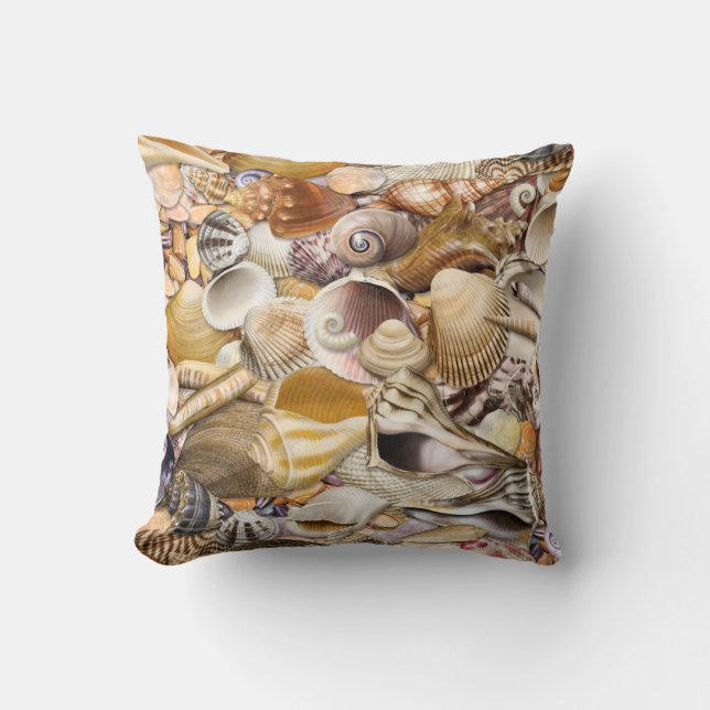 Colorful Seashells Throw Pillow (Front)
