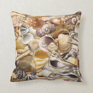 Colorful Seashells Throw Pillow