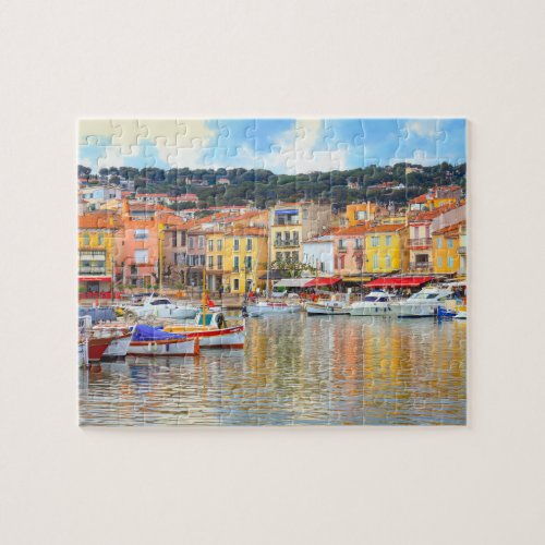 Colorful Seaside Buildings Boats Marseille France Jigsaw Puzzle