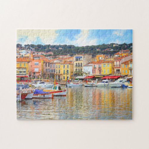 Colorful Seaside Buildings Boats Marseille France Jigsaw Puzzle