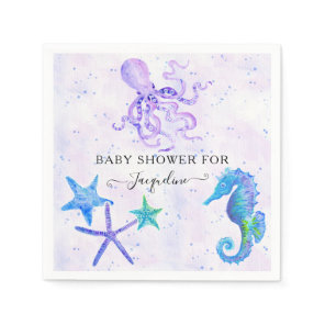 Colorful Seaside Starfish Seahorse Octopus Baby Napkins