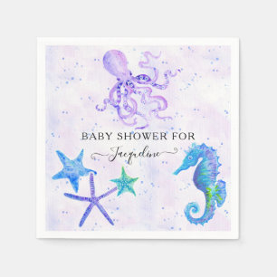 Colorful Seaside Starfish Seahorse Octopus Baby Napkins