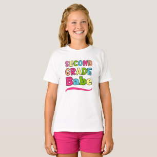 Colorful Second Grade Babe Back To School T-Shirt