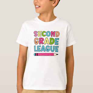 Colorful Second Grade League Back To School T-Shirt