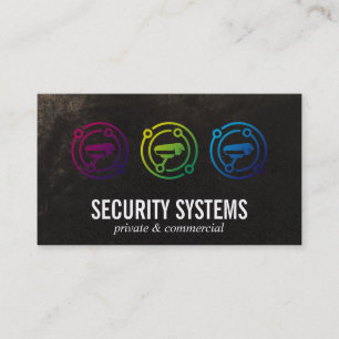 Colorful Security Cameras Logo Business Card