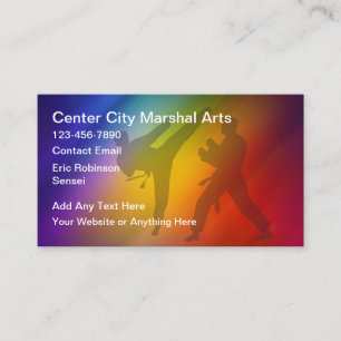 Colorful Self Defense Martial Arts Class Business Card
