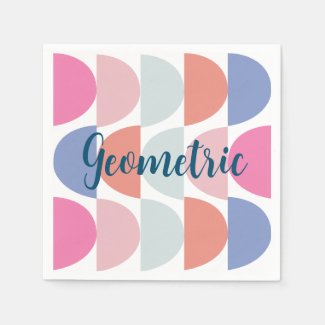 Colorful Semi Circle Abstract Geometric Pattern 