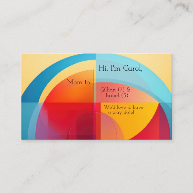 Colorful semi-circle shapes Business Card (Front)