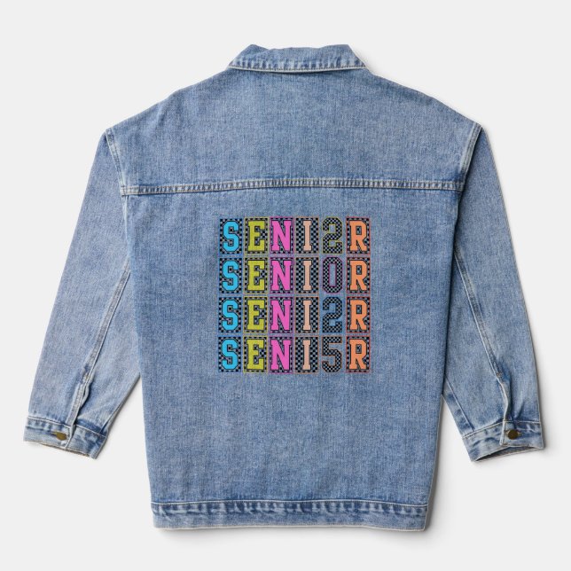  Colorful SENIOR Year Design Denim Jacket (Back)