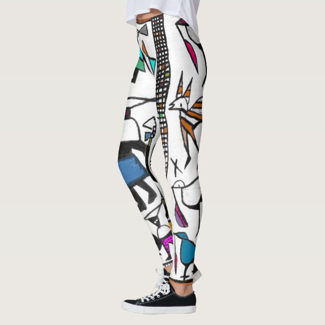 Colorful Senufo Print Leggings (Left)