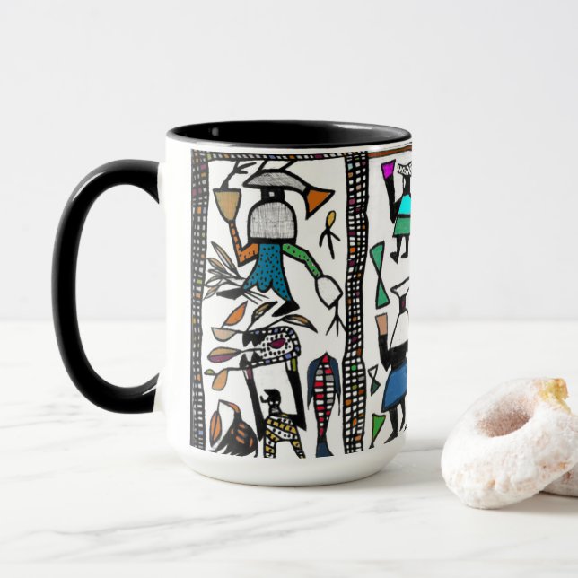 Colorful Senufu Coffee Cup  (With Donut)