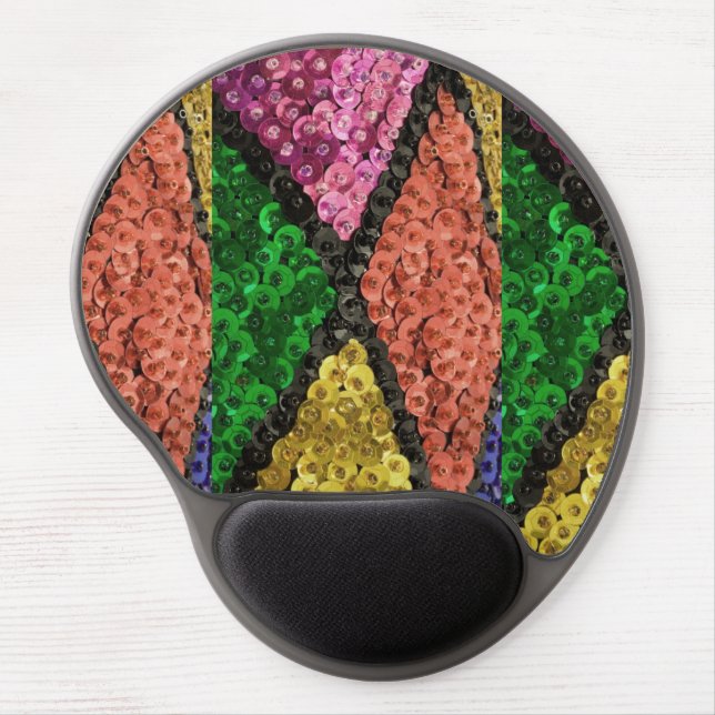 Colorful Sequins Bling Pattern Gel Mouse Pad (Front)