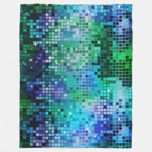 Colorful Sequins Look Disco Mirrors Pattern 5 Fleece Blanket