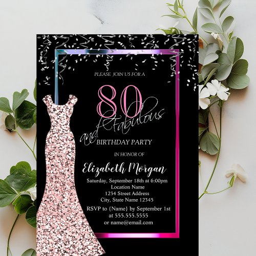 Colorful Sequins Rose Gold Dress 80th Birthday