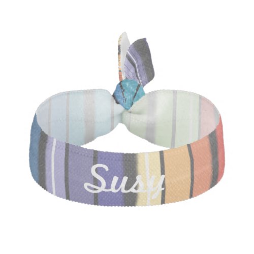 Colorful Serape Design With Name Elastic Hair Tie
