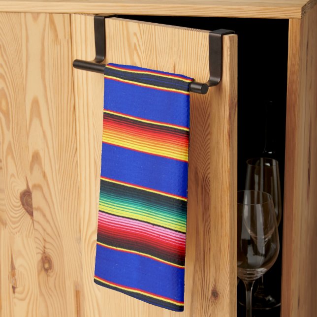 Colorful serape stripes kitchen towel (Thirds Fold)