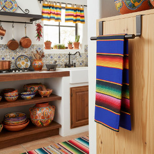 Colorful serape stripes kitchen towel
