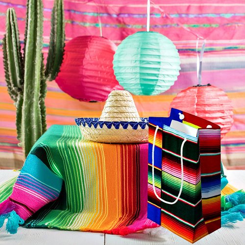 Colorful serape stripes small gift bag