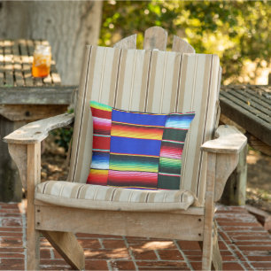 colorful serape stripes throw pillow