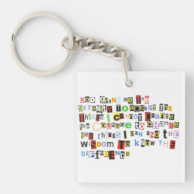 Colorful Serenity Prayer Acrylic Keychain (Front)