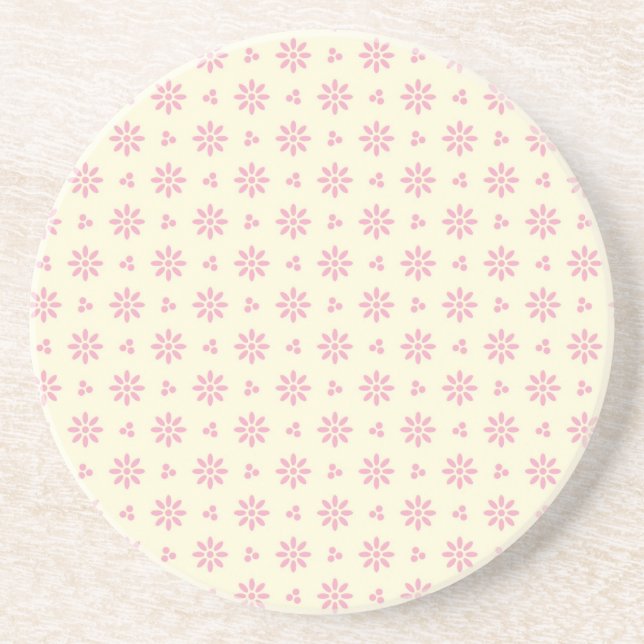 Colorful Series---Eyelet Ecru & Pink coaster (Front)