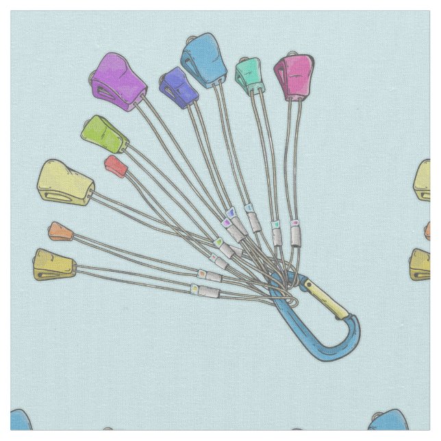 Colorful set of rock climbing nuts fabric (Close Up)