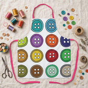 Colorful Sewing Buttons Fashion Tailor Apron