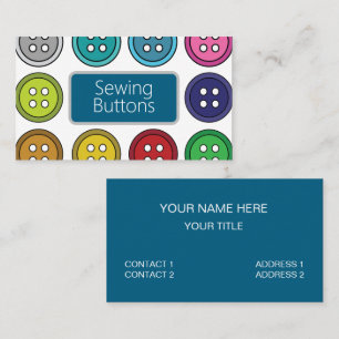 Colorful Sewing Buttons Fashion Tailor Business Card