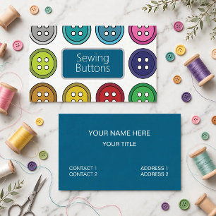 Colorful Sewing Buttons Fashion Tailor  Business Card