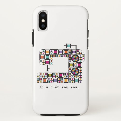 Colorful Sewing Machine Quilt Pattern iPhone X Case