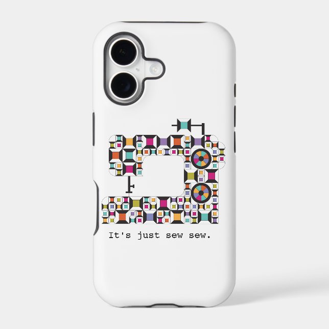 Colorful Sewing Machine Quilt Pattern Iphone Case (Back)
