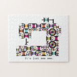 Colorful Sewing Machine Quilt Pattern Jigsaw Puzzle at Zazzle