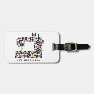 Colorful Sewing Machine Quilt Pattern Luggage Tag