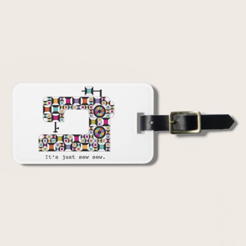 Colorful Sewing Machine Quilt Pattern Luggage Tag Colorful Sewing Machine Quilt Pattern Luggage Tag