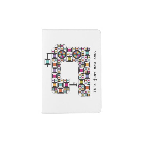 Colorful Sewing Machine Quilt Pattern Passport Holder