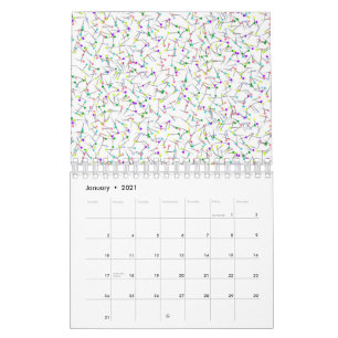Colorful Sewing Pins White Dressmaker Seamstress Calendar