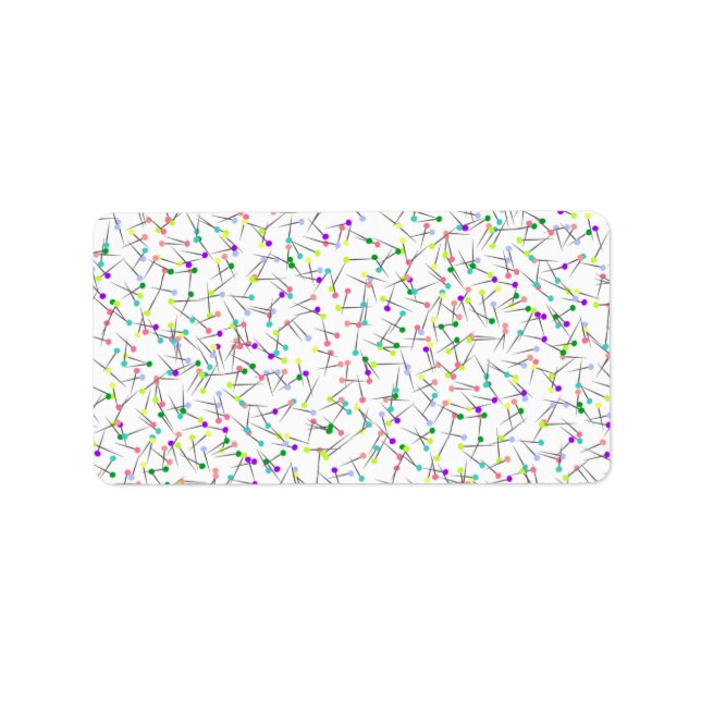 Colorful Sewing Pins White Dressmaker Seamstress Label (Front)