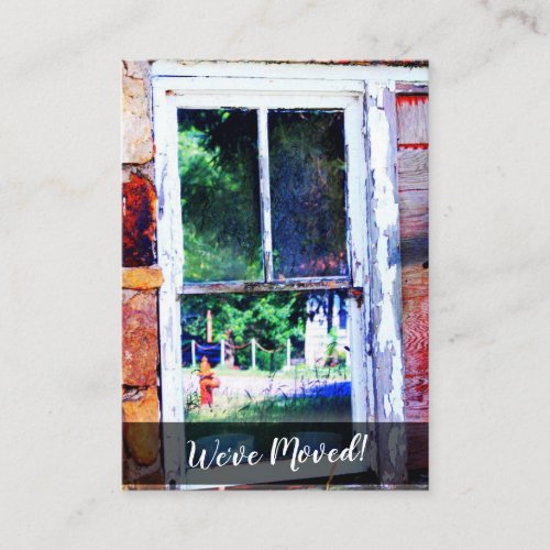 Colorful Shabby House Window Weve Moved Card